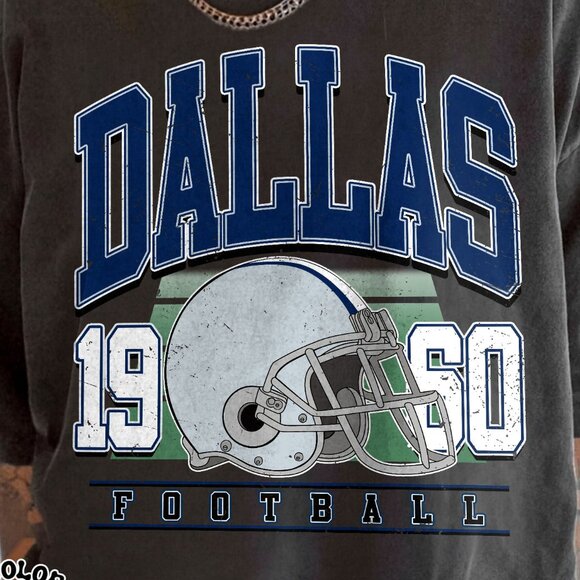 Dallas Football Retro-Inspired Comfort Colors T-Shirt 166 - Picture 2 of 5